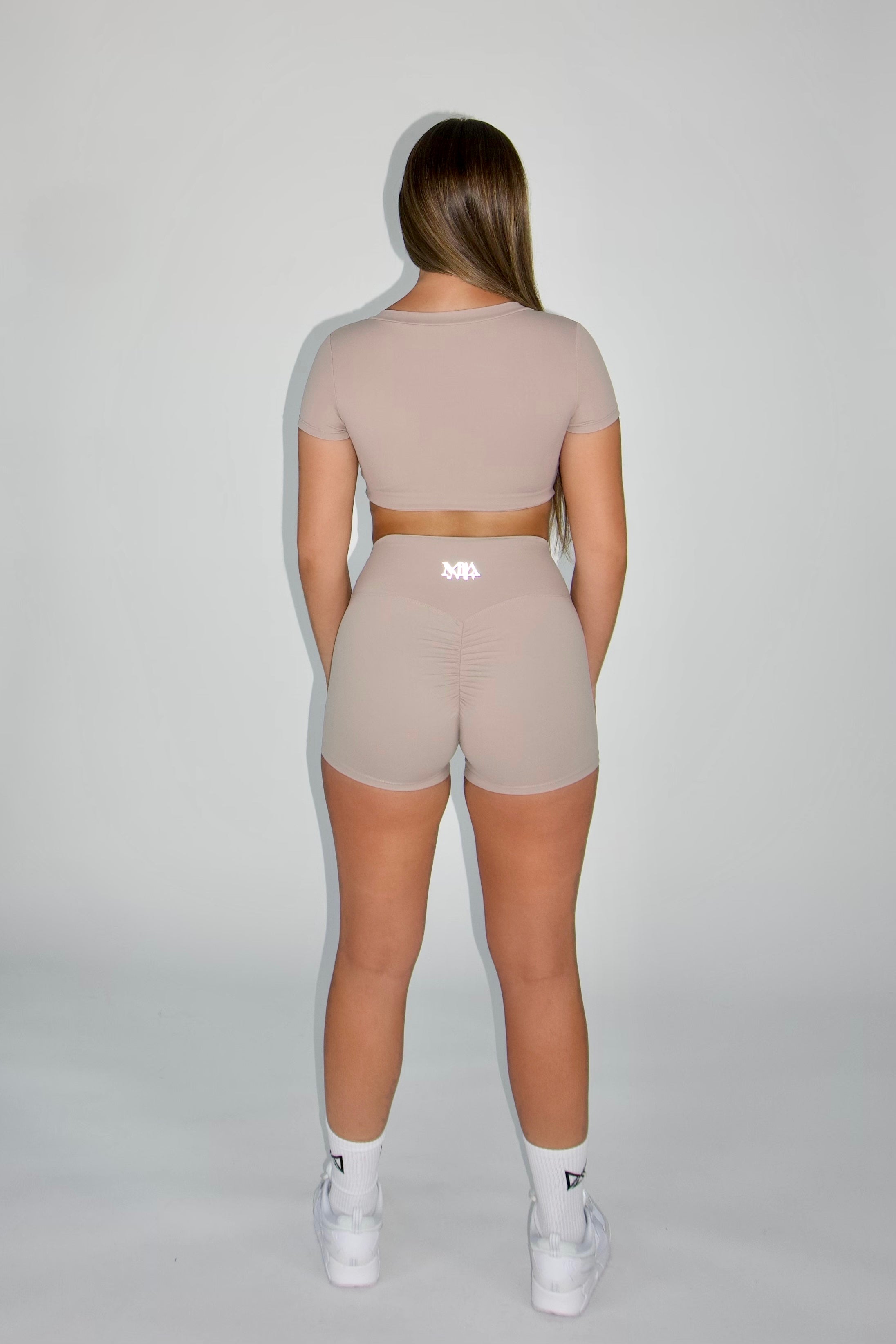 emmichan22✨ Emmie Scrunch Booty Shorts - Sand – MILA MVMT