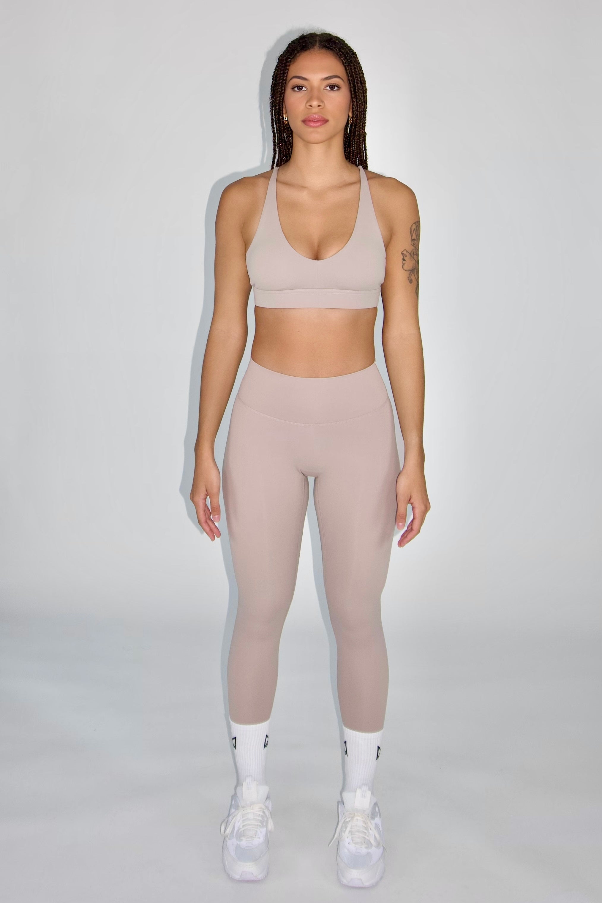 MILA MVMT Sportswear Emmie Scrunch Butt Leggings in Sand Color