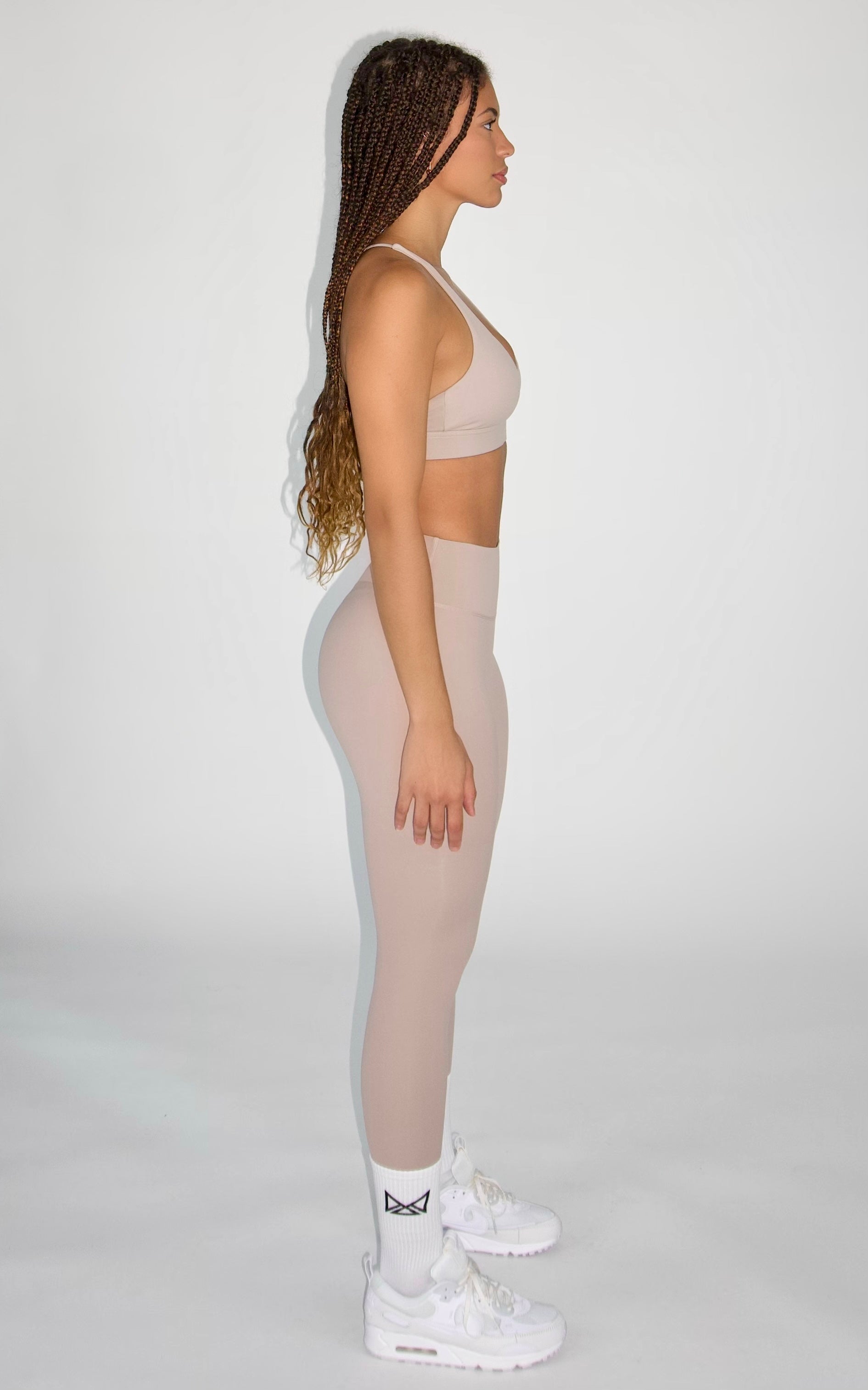 MILA MVMT Sportswear Emmie Scrunch Butt Leggings in Sand Color