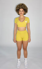 MILA MVMT Sportswear Emmie Shorts & Crop Top Mustard Yellow