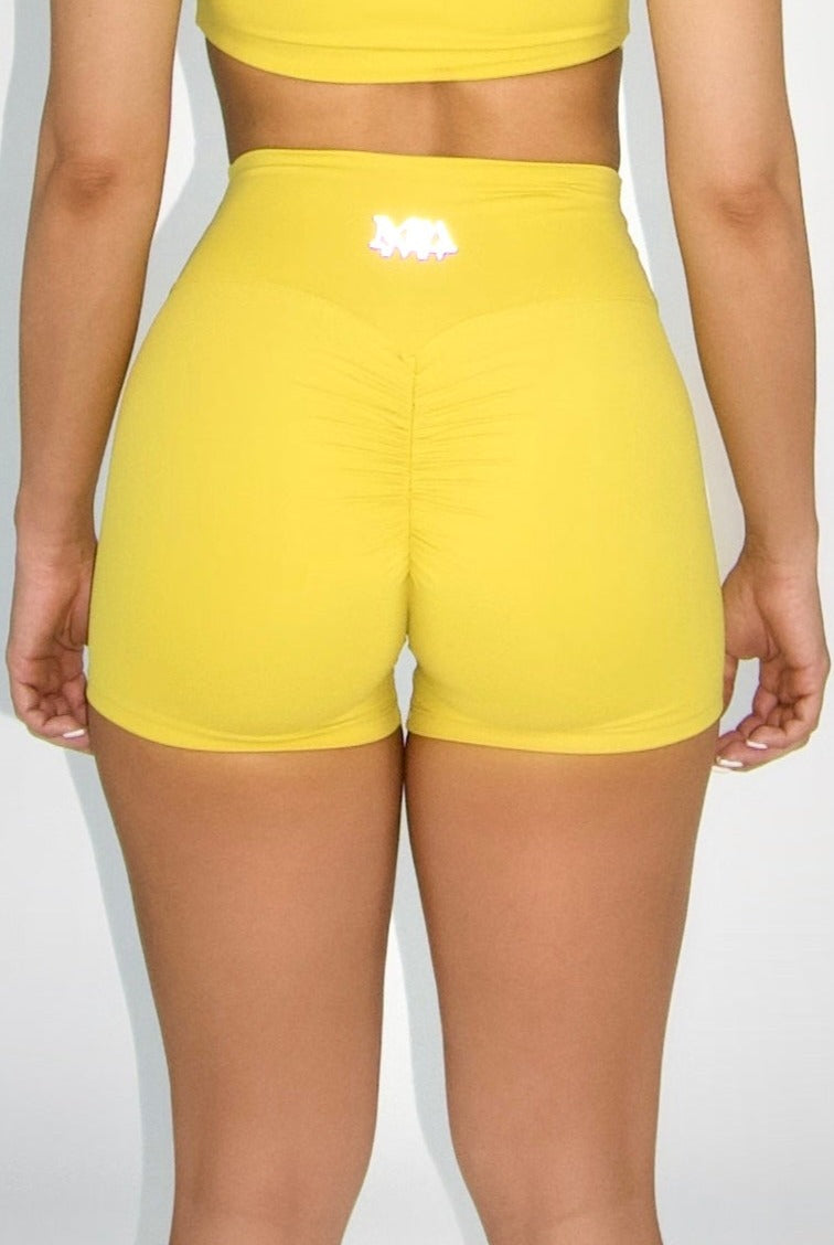 MILA MVMT Sportswear Emmie Shorts & Crop Top Mustard Yellow