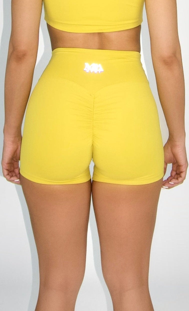 MILA MVMT Sportswear Emmie Shorts & Crop Top Mustard Yellow