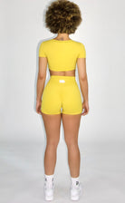 MILA MVMT Sportswear Emmie Shorts & Crop Top Mustard Yellow