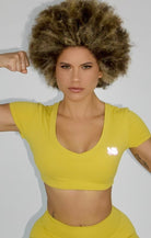 MILA MVMT Sportswear Emmie Shorts & Crop Top Mustard Yellow