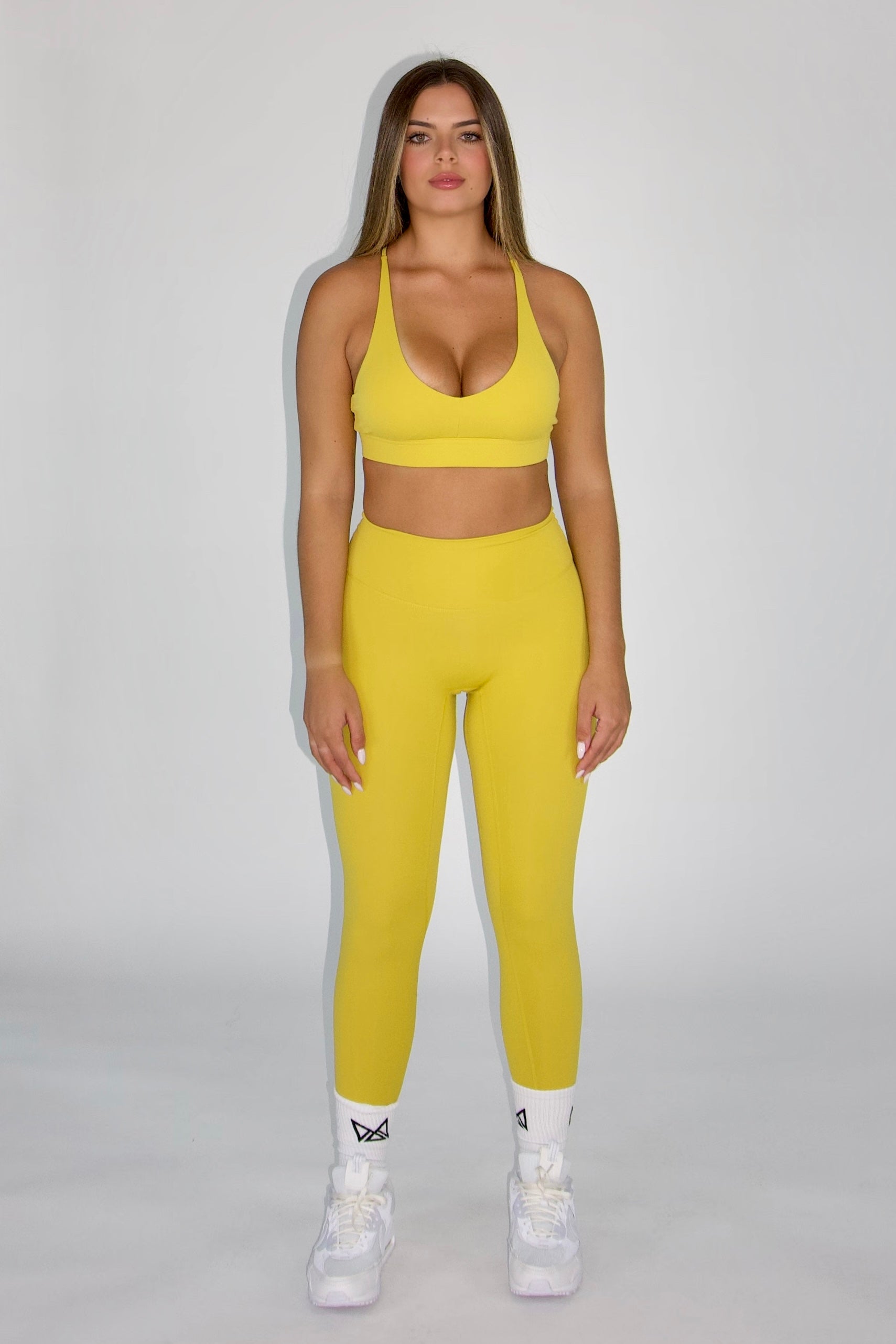 MILA MVMT Sportswear Emmie Sports Bra Emmie Leggings Yellow - Front view