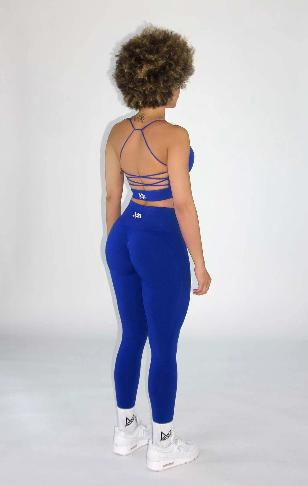 Claire Seamless Contour Leggings Blue - back side view