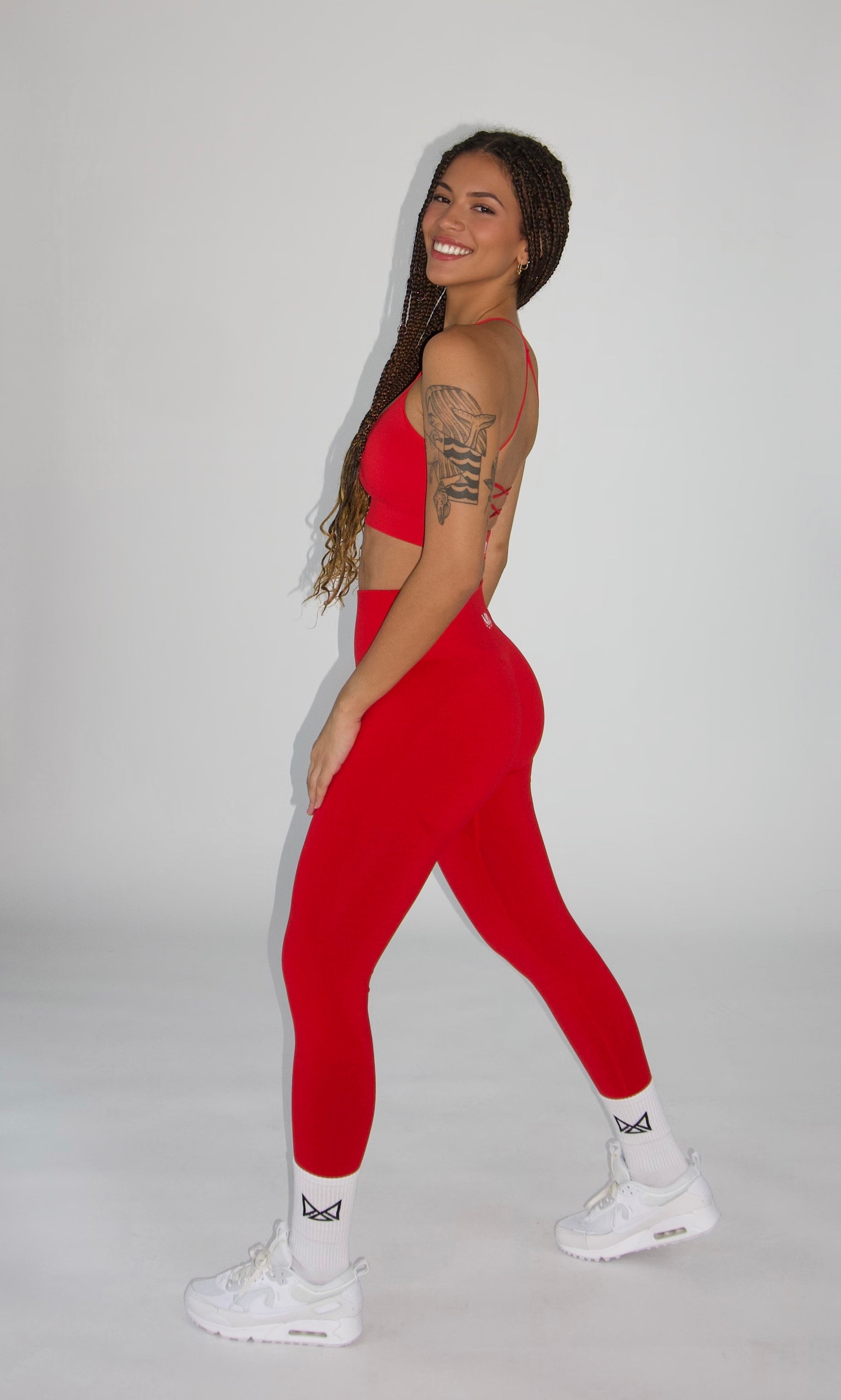 Galia Seamless Sports Bra Red - side view