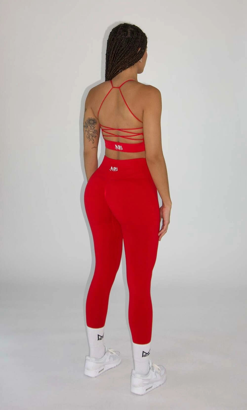 Claire Seamless Contour Leggings Red - Back side view