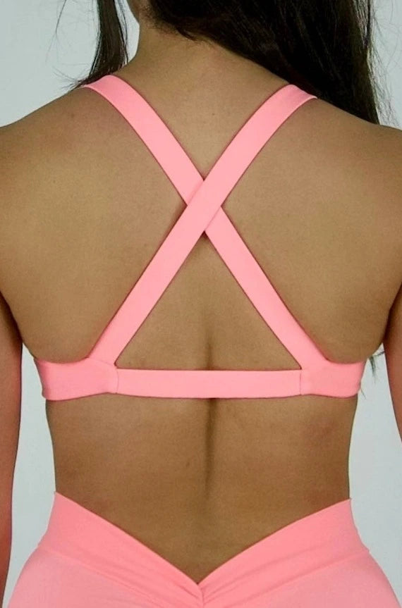 Mila MVMT Sportswear Ava Bra & Leggings Pink Back view foreground