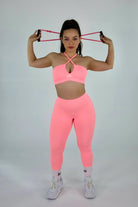 Mila MVMT Sportswear Ava Leggings V-Back Scrunch Butt Pink - Front view