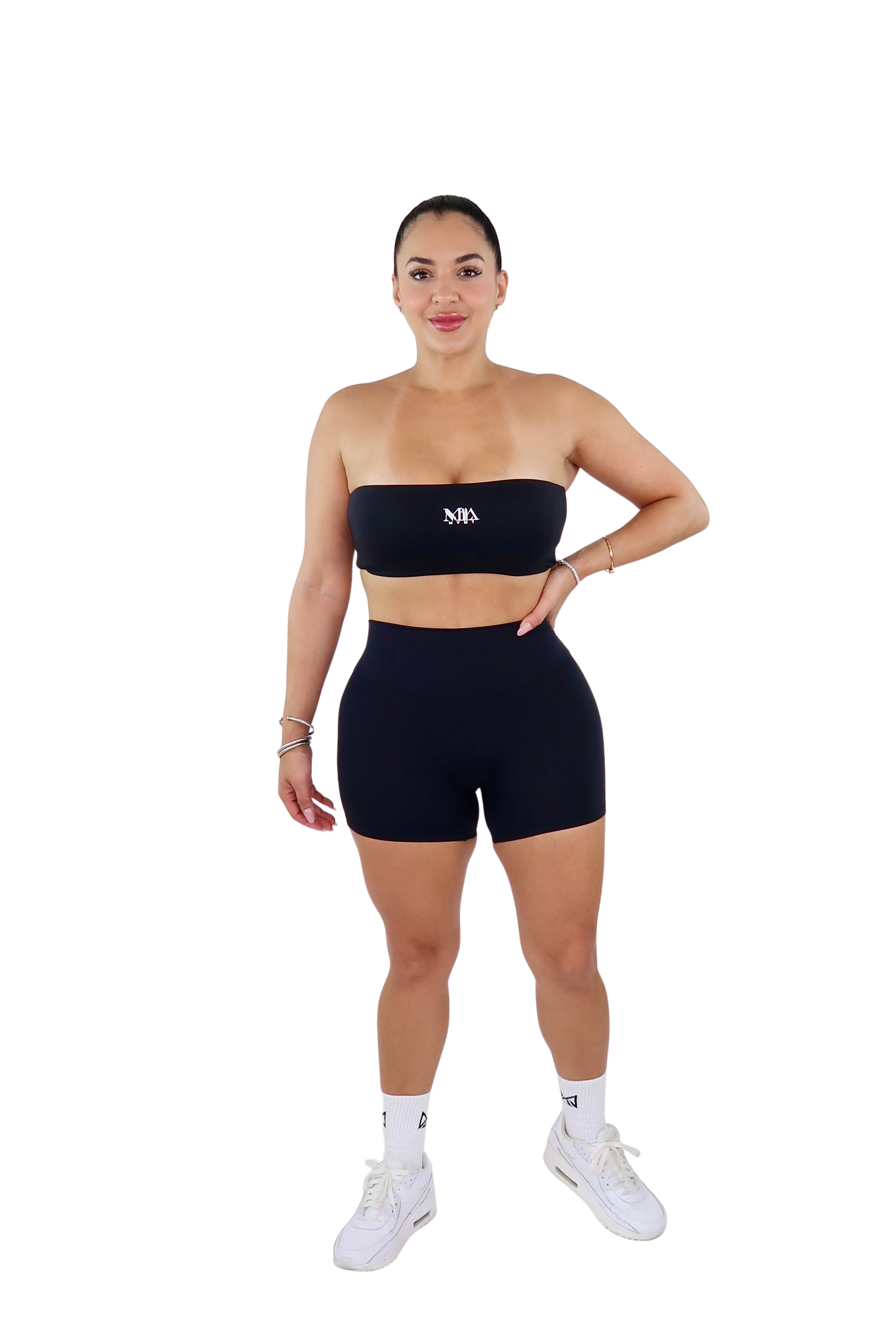 Vera Bandeau Strapless Sports Bra - Black - MILA MVMT
