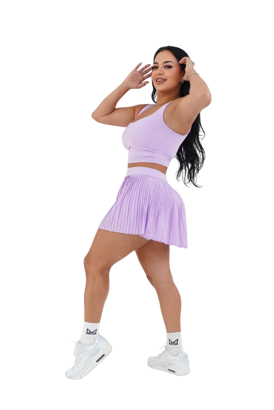 Kiki Pleated Tennis Skirt & Top Set - Lilac - MILA MVMT