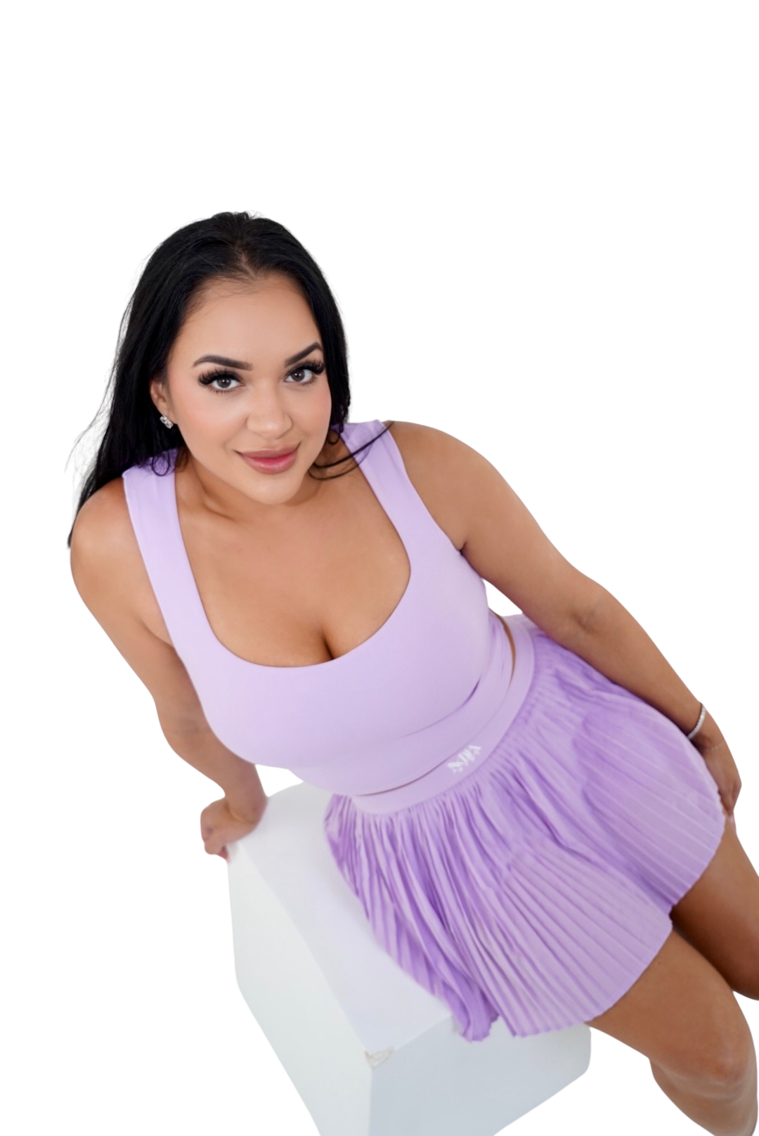 Kiki Pleated Tennis Skirt & Top Set - Lilac - MILA MVMT