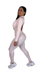 Sculpt Line Open Back Bodysuit - Baby Pink - MILA MVMT