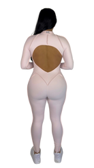 Sculpt Line Open Back Bodysuit - Baby Pink - MILA MVMT
