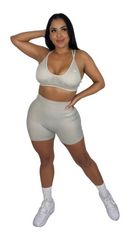 Nina Sculpt Shorts - Greige - MILA MVMT