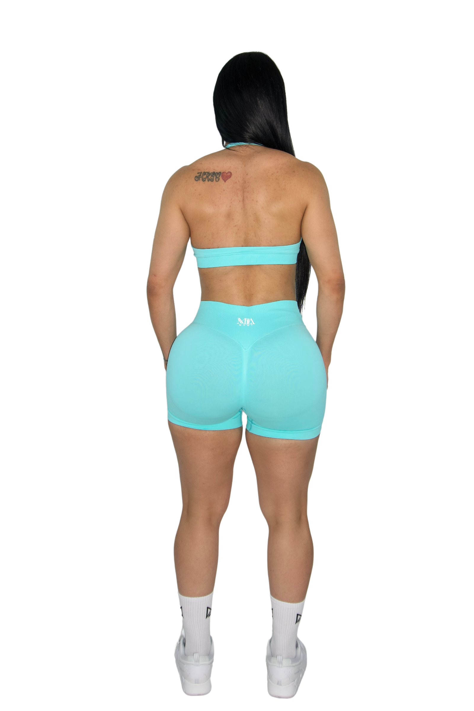 Brielle Booty Lifting Shorts & Sport Bra Set - Turquoise Green - MILA MVMT