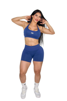 Brielle Booty Lifting Shorts & Sport Bra Set - Blueberry Blue - MILA MVMT