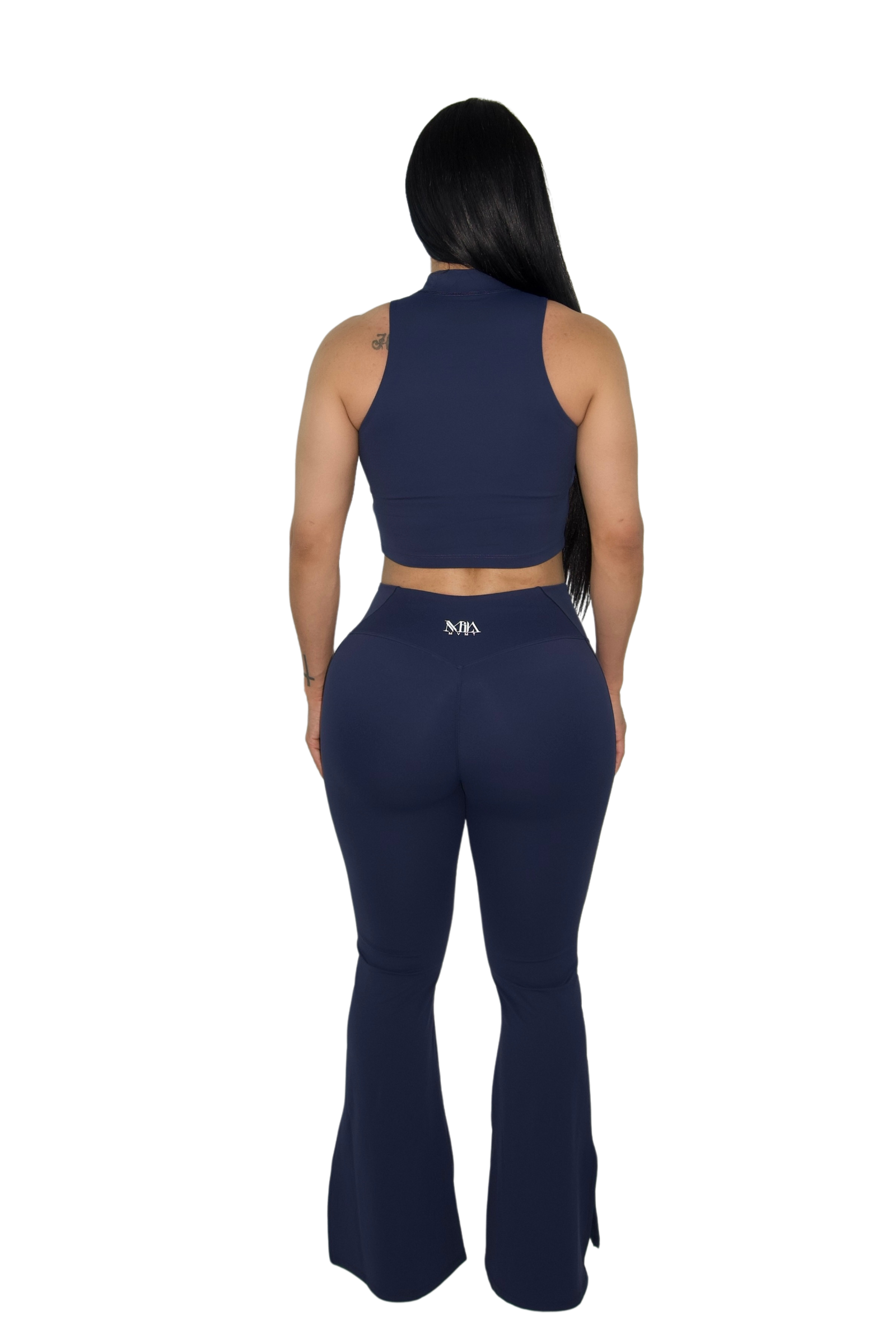 Paloma Petite Luxe Flare Legging & Top Set - Navy - MILA MVMT