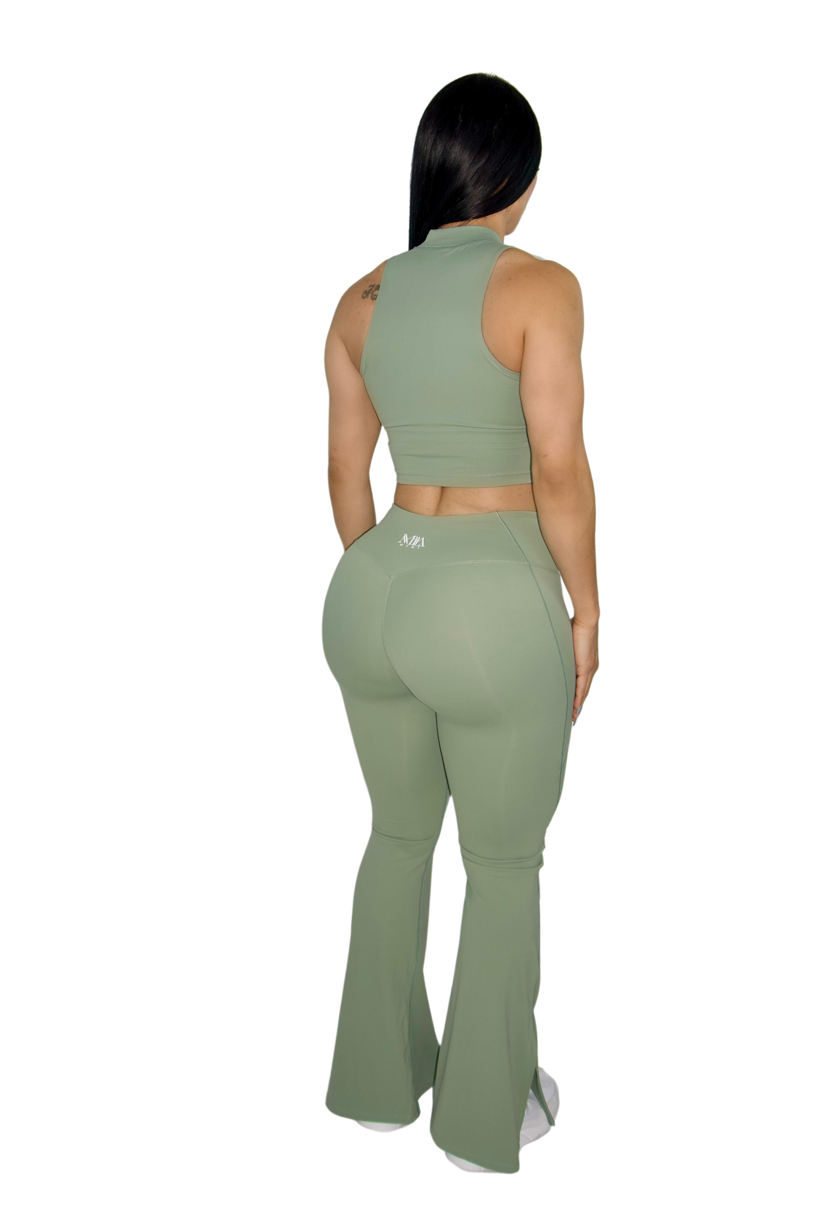 Paloma Petite Luxe Flare Legging & Top Set - Sage - MILA MVMT