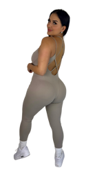 Forme Sculpt Jumpsuit - Smokey Taupe - MILA MVMT