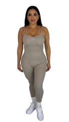 Forme Sculpt Jumpsuit - Smokey Taupe - MILA MVMT