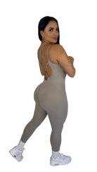 Forme Sculpt Jumpsuit - Smokey Taupe - MILA MVMT