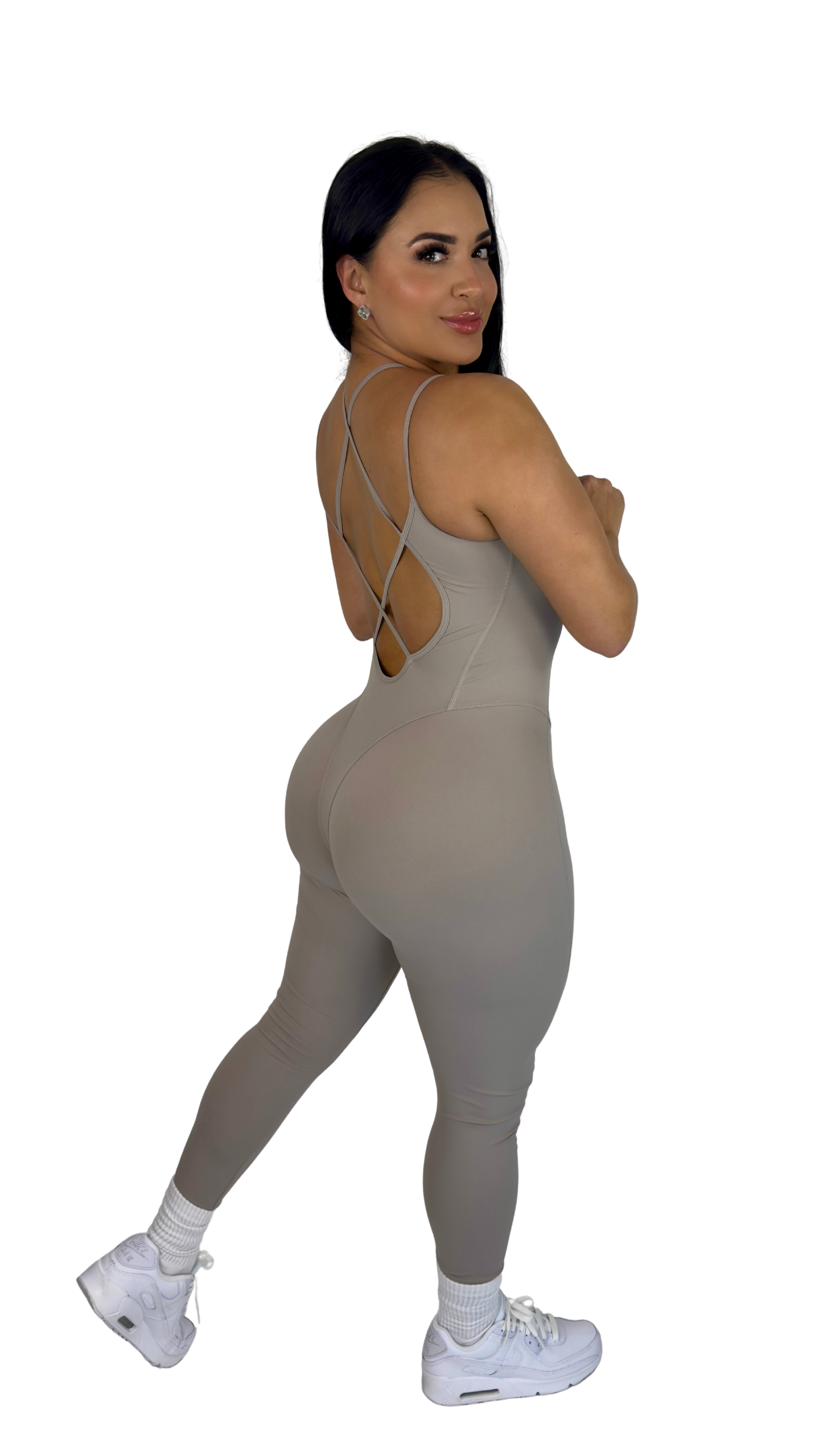Forme Sculpt Jumpsuit - Smokey Taupe - MILA MVMT