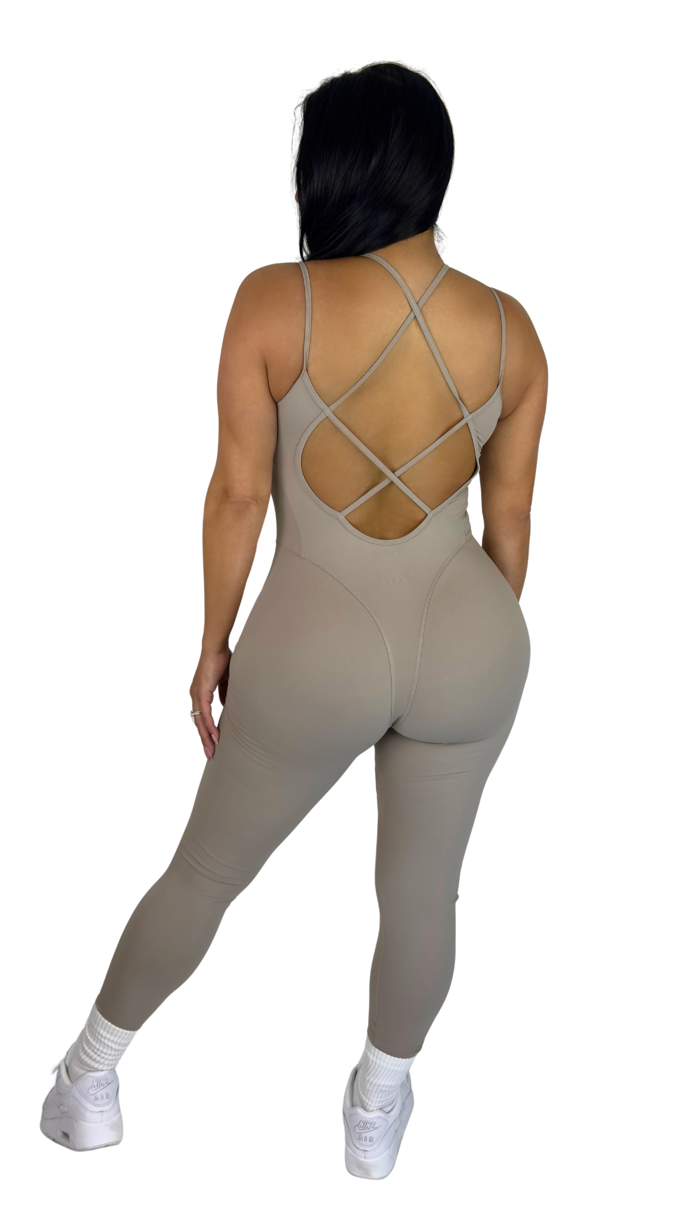 Forme Sculpt Jumpsuit - Smokey Taupe - MILA MVMT