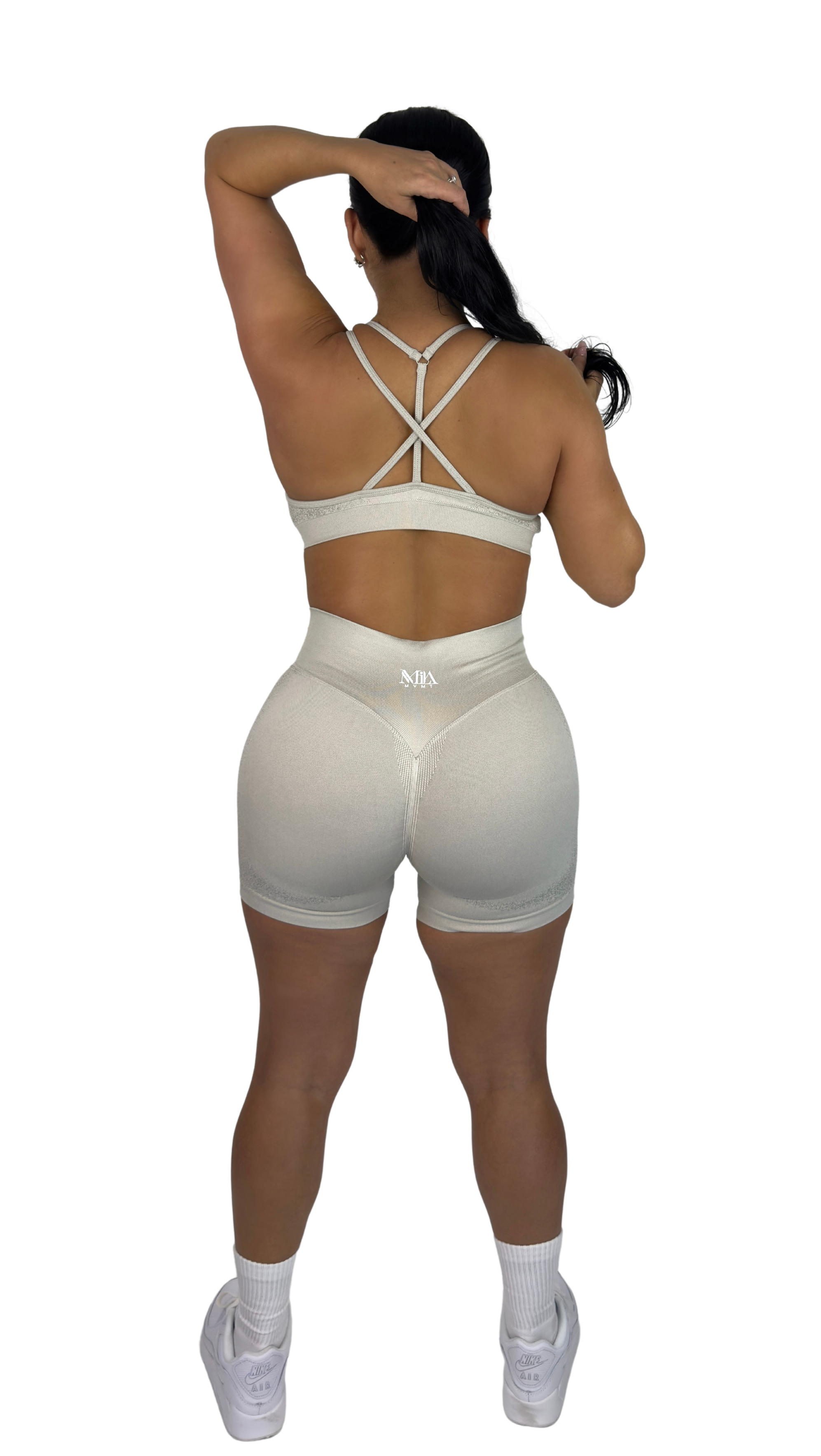 Nina Sculpt Shorts - Greige - MILA MVMT