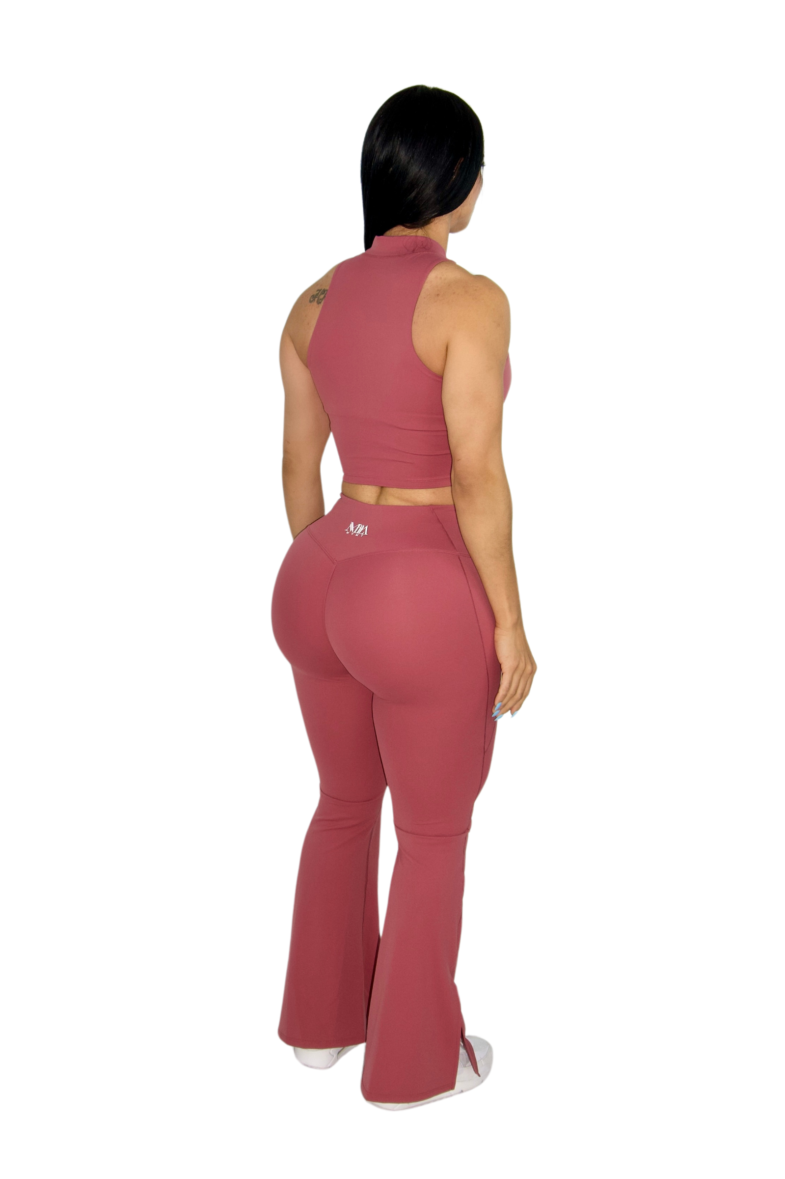 Paloma Petite Luxe Flare Legging & Top Set - Dusty Rose - MILA MVMT