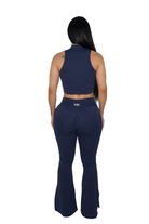 Paloma Petite Luxe Flare Legging & Top Set - Navy - MILA MVMT