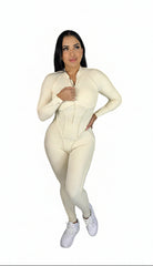Sculpt Line Open Back Bodysuit - Beige - MILA MVMT