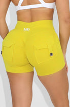Selene Scrunch Booty Pocket Shorts - Mustard Yellow