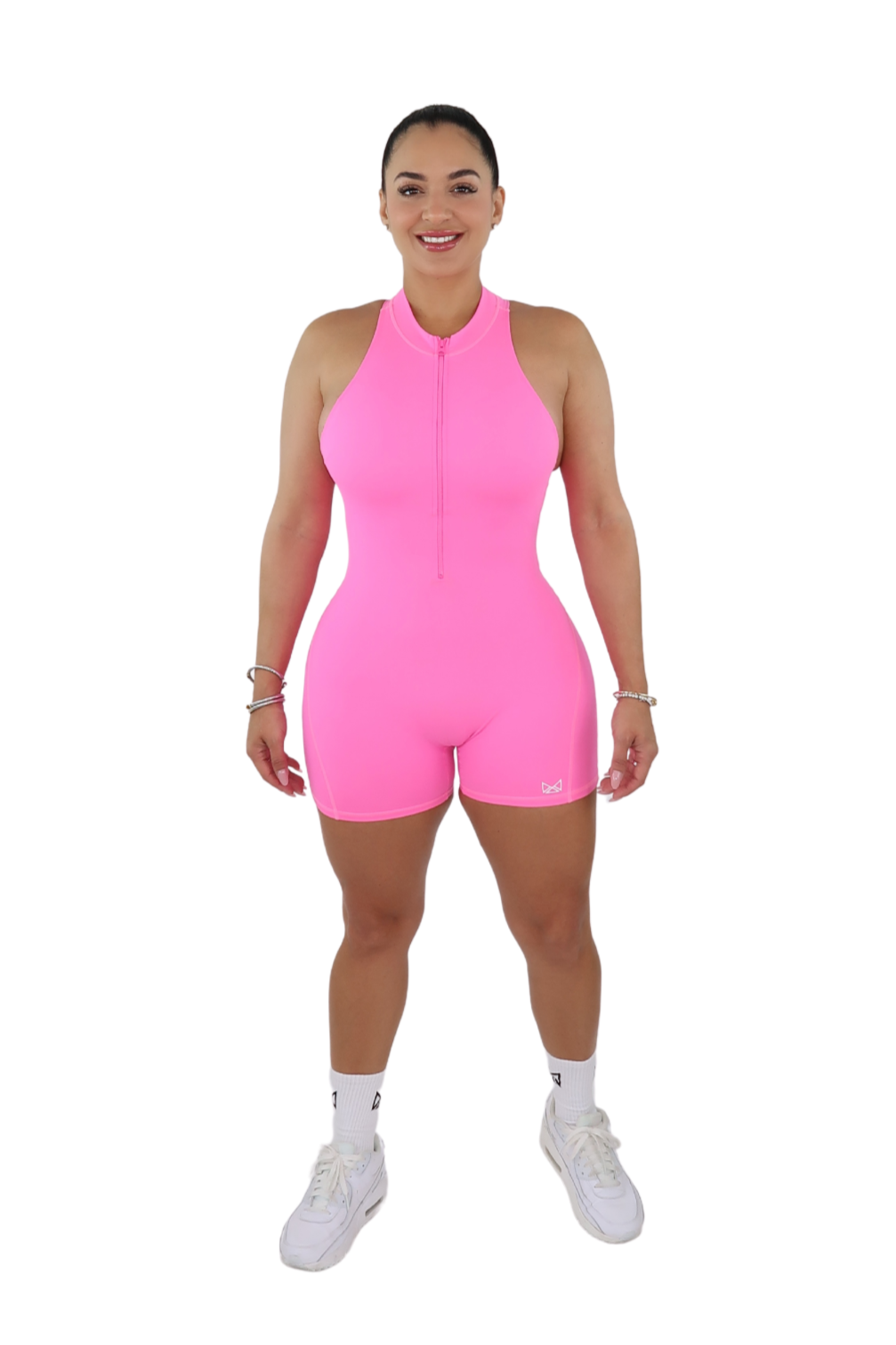 Jada Zip Up Romper - Bubblegum - MILA MVMT