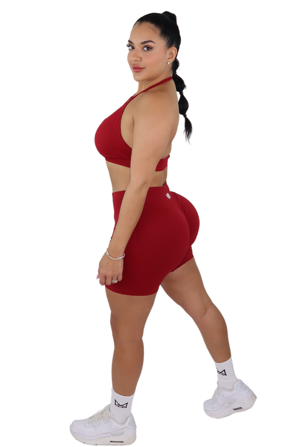 Brielle Booty Lifting Shorts & Sport Bra Set - Carmine Red - MILA MVMT