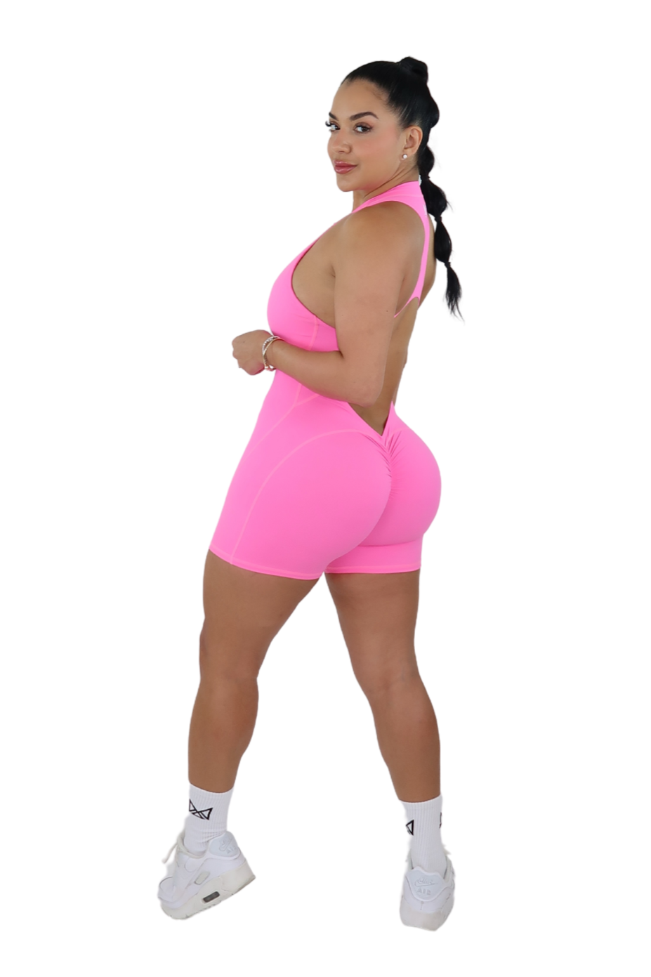 Jada Zip Up Romper - Bubblegum - MILA MVMT