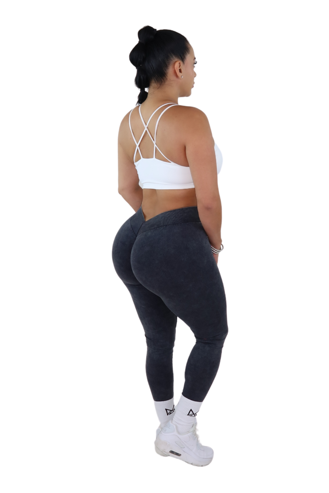 Earth Wash V-Back Scrunch & Sculpt Leggings - Ash Black - MILA MVMT