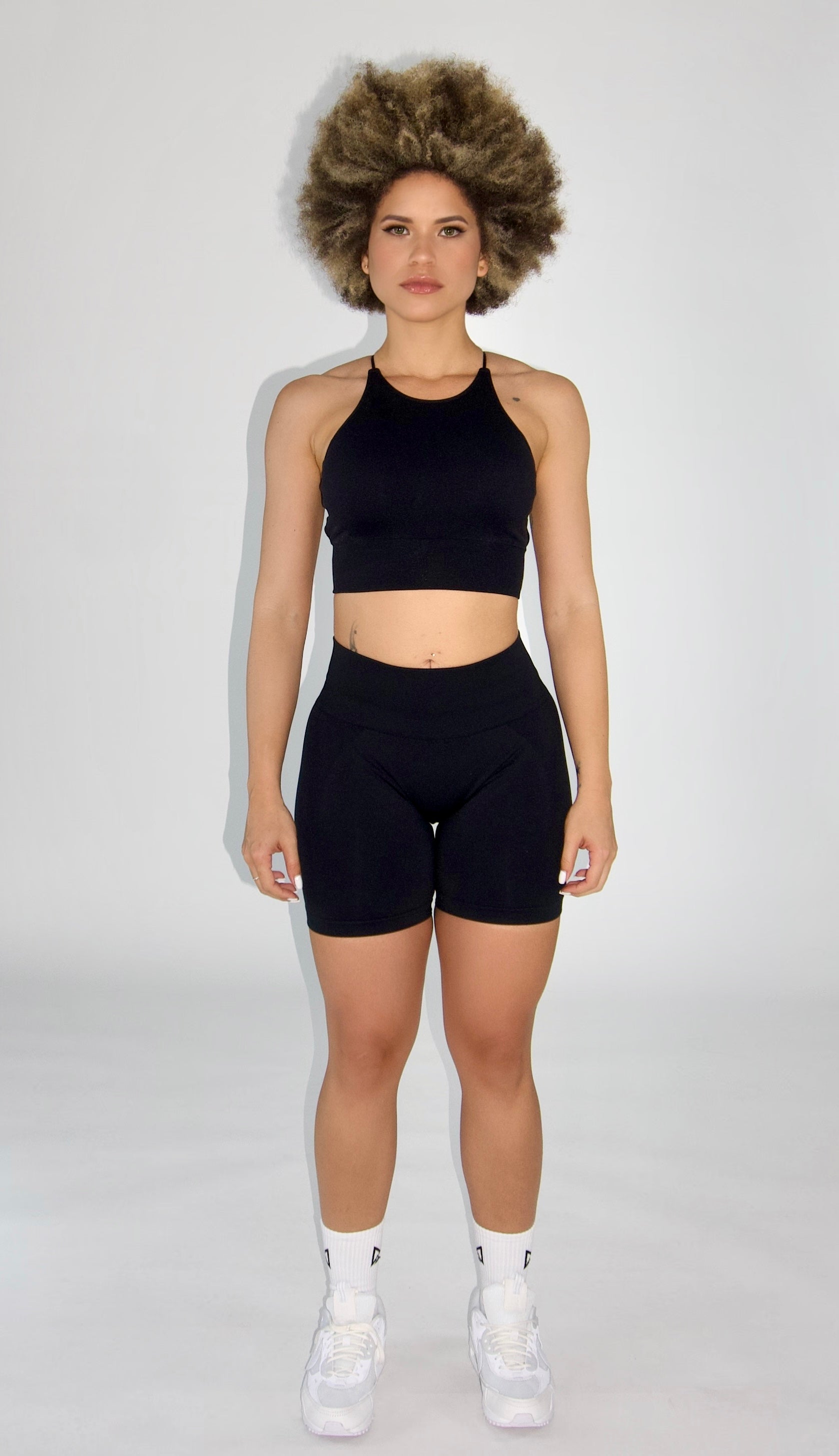Zoey Seamless Contour Shorts - Black front view