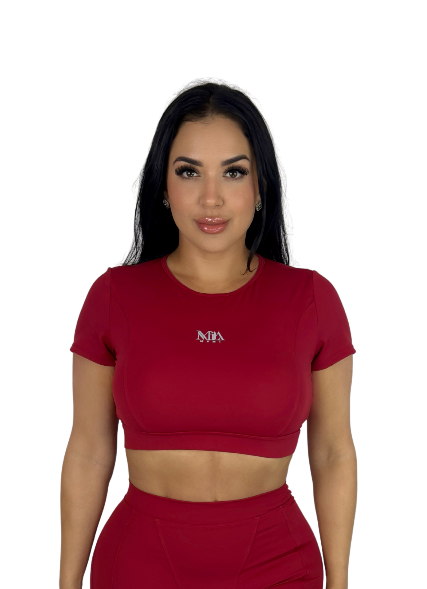 Forme Sculpt Short Sleeve Crop Top - Red - MILA MVMT