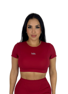 Forme Sculpt Short Sleeve Crop Top - Red - MILA MVMT
