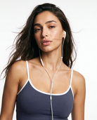 Storm Grey Tank: Neckline detail